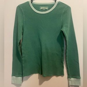 American Eagle Waffle Thermal Long Sleeve Green
